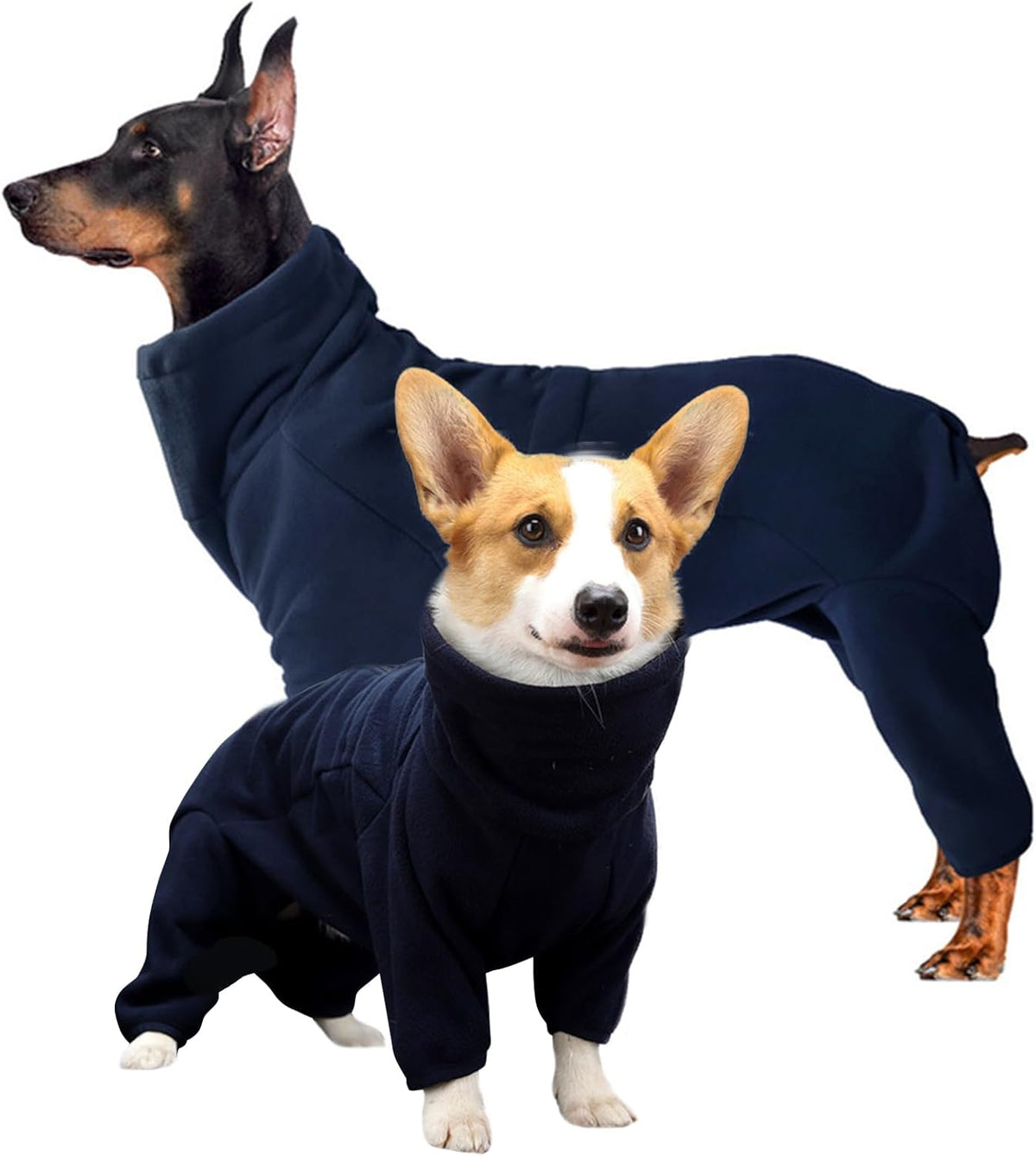 ROZKITCH Dog Pajama with Leg Warmers, Pet Windproof Warm Cold Weather Jacket Vest Cozy Jumpsuit