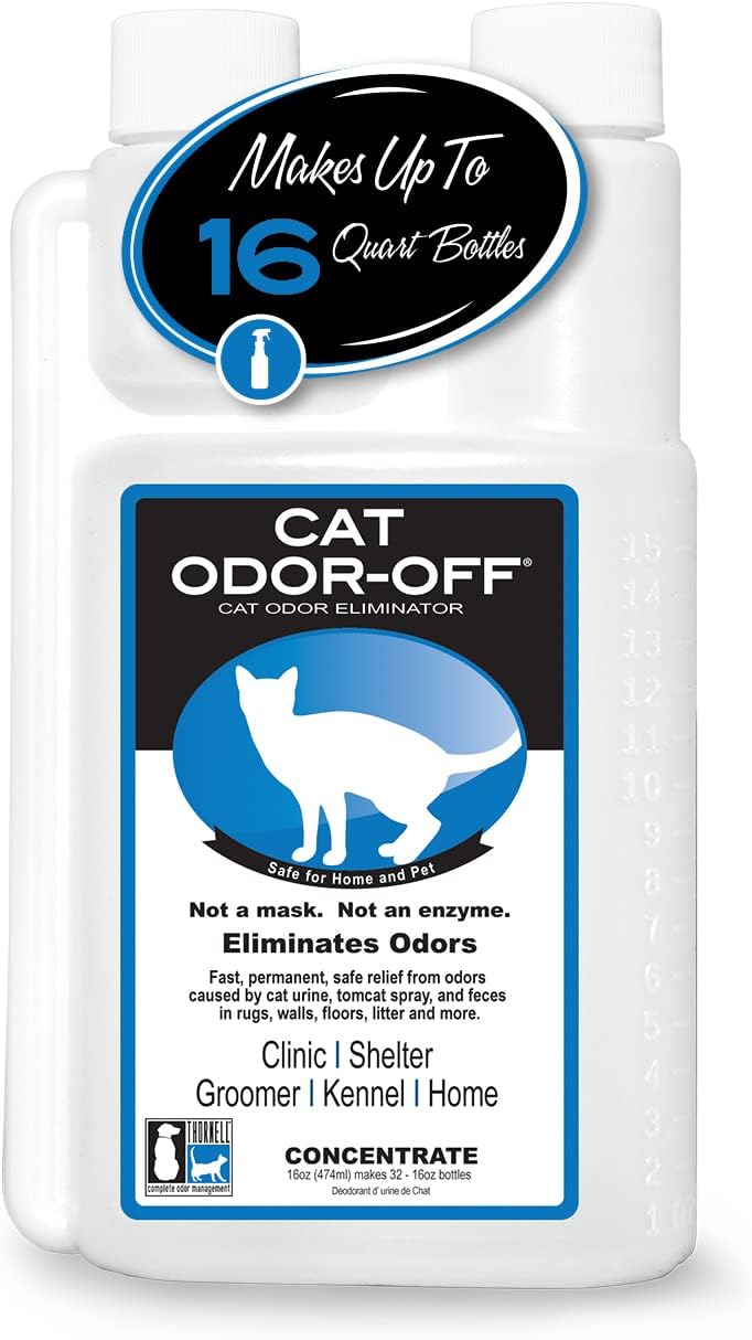 THORNELL Cat Odor-Off Concentrate Pet Smell Odor Eliminator – Cat Odor Eliminator Concentrate for