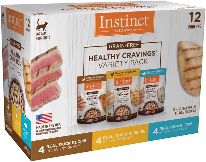 Instinct Healthy Cravings Natural Wet Cat Food Topper, Grain Free Recipe - Variety Pack, 3 oz.