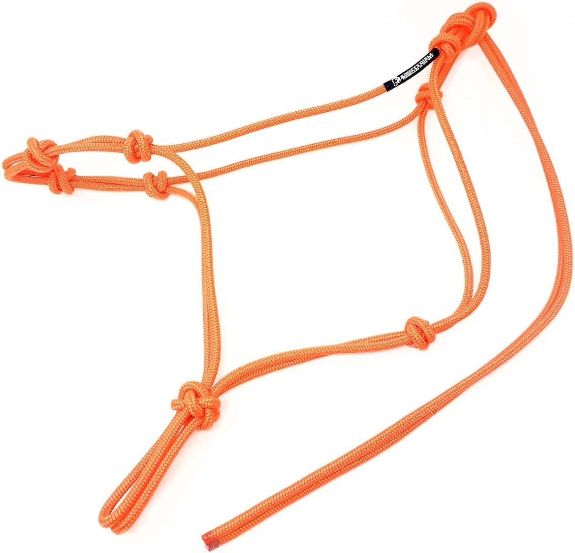 Horse Rope Training Halter - 4 Knot 1/4" Stiff Halter Cord - Used by Famous Trainers Multiple Sizes