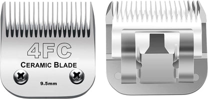 Audoc 4FC Blade Detachable Pet Clipper Replacement Blades, Ceramic and Stainless Steel, Compatible