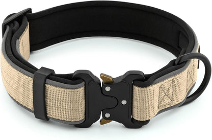 Plutus Pet Tactical Dog Collar, Reflective, Adjustable Heavy Duty Dog Collar, Soft Padded and