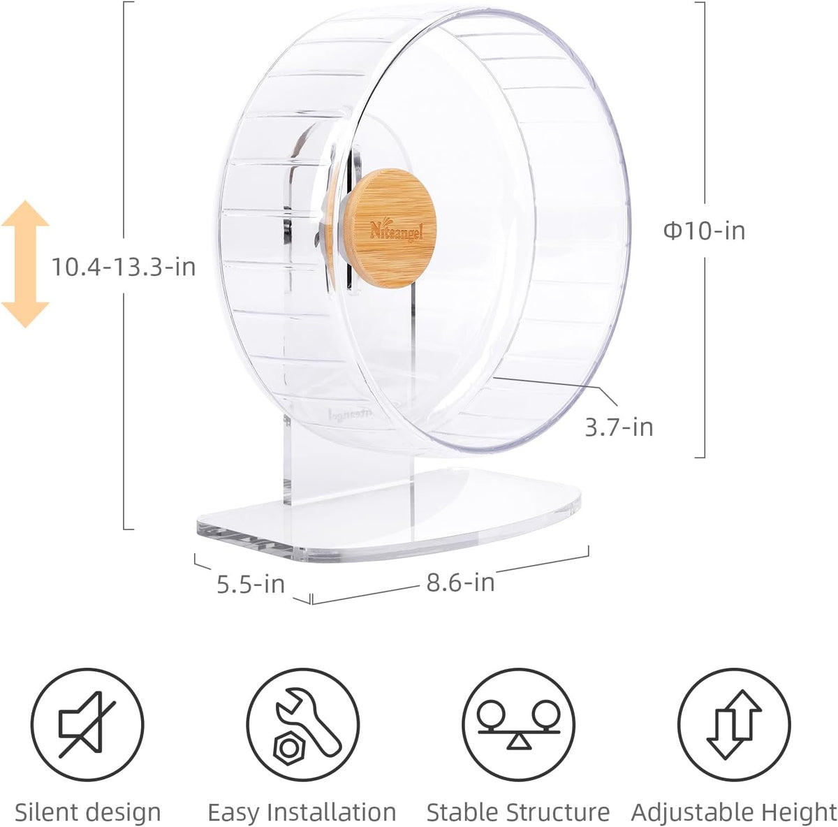 Niteangel Super-Silent Hamster Exercise Wheels - Quiet Spinner Hamster Running Wheels with