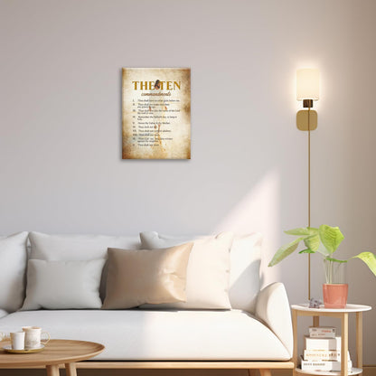 The Ten Commandments Christian Pictures Wall Art, Bible Verse Jesus Bathroom Wall Decor Religion