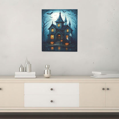 Halloween Gothic Wall Art Castle Pumpkin Ghost Bat Canvas Wall Decor Dark Academia Pictures