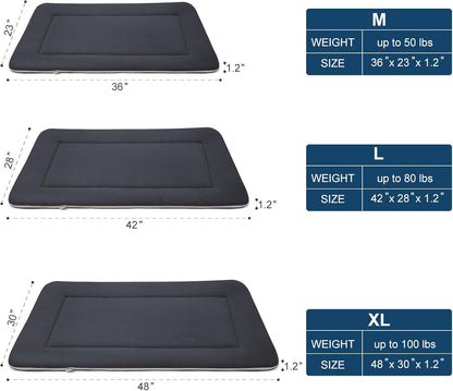 Magic Dog Large Dog Bed Soft Dog Crate Pad Dog Mat, 42 Inches Machine Washable Pet Bed Kennel Pad