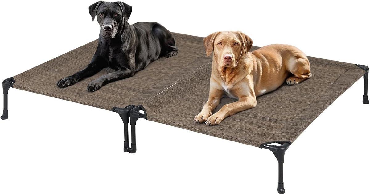 Veehoo 2 Pack Raised Dog Bed, Cooling Elevated Portable Cot with Washable & Breathable Mesh