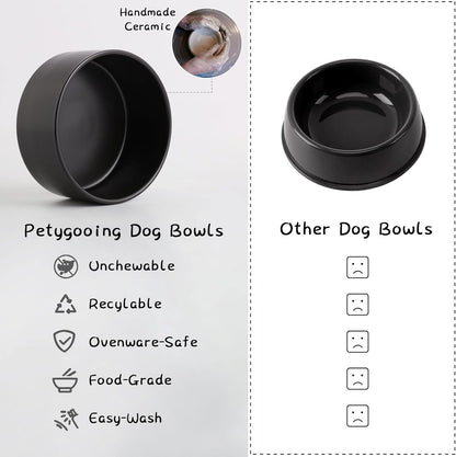 Petygooing Black Elevated/Raised Ceramic Dog Bowl for Medium and Large Breeds, Dog Food Water Dish
