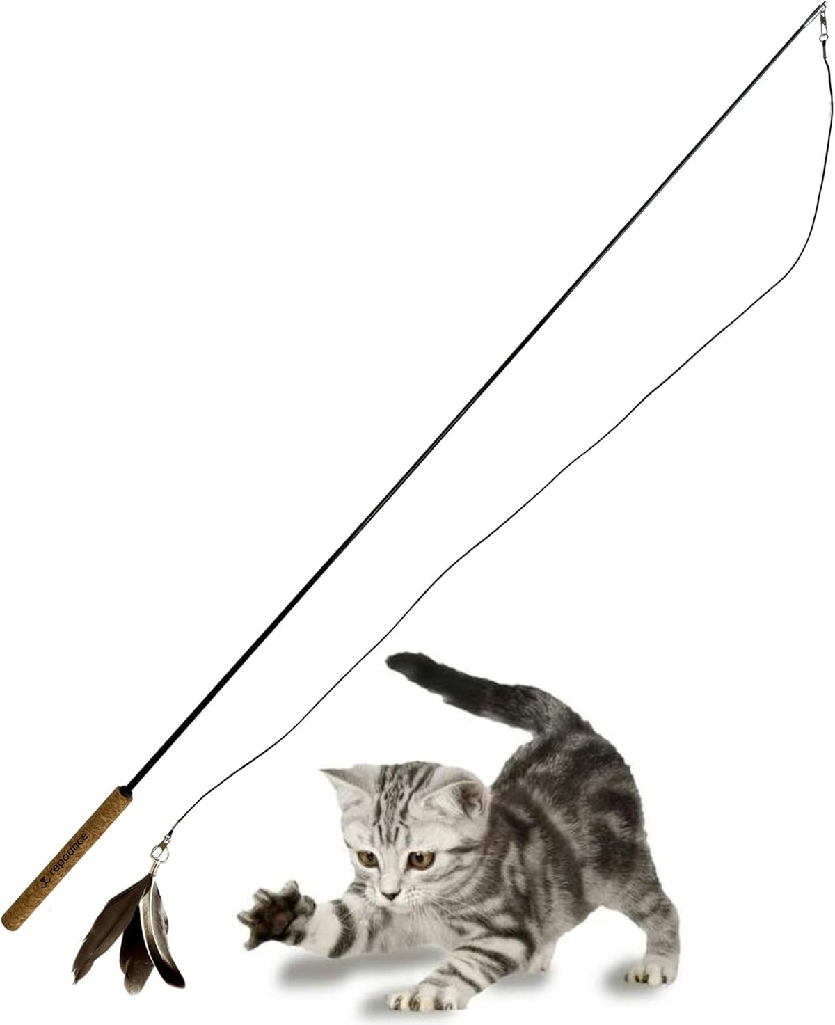 Forever Stick - The Unbreakable Cat Toy Wand, Extra Long Durable Interactive Cat Toy for Indoor