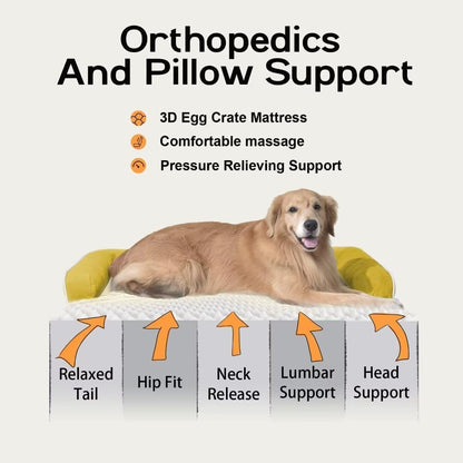 Large Dog Bed Orthopedic Washable | Beds Bolster Pet - XXL Large Big Dogs - Memory Foam - Couch
