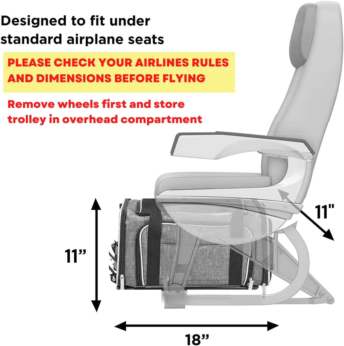 Airline Approved Expandable Premium Pet Carrier on Wheels- Two Sided Expandable Rolling Carrier