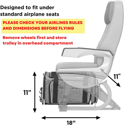 Airline Approved Expandable Premium Pet Carrier on Wheels- Two Sided Rolling Carrier- Designed for