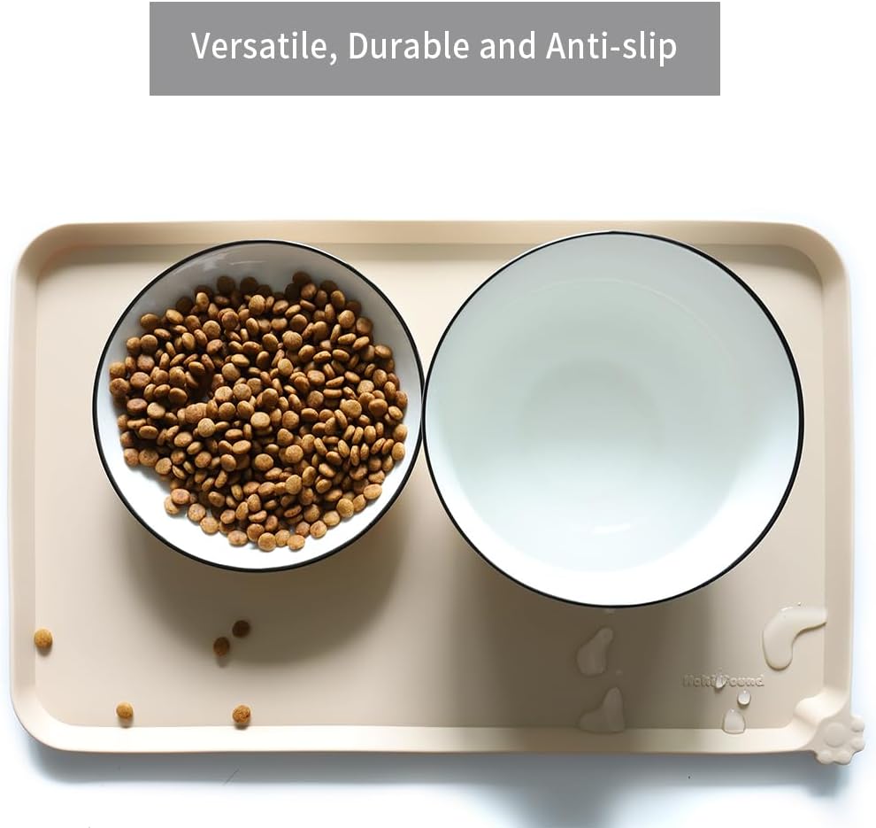 Hoki Found Silicone Pet Food Mats Tray - High-Lips Pet Dog Cat Bowl Mats - Dog Pet Cat Feeding Mat