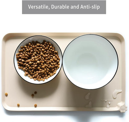 Hoki Found Silicone Pet Food Mats Tray - High-Lips Pet Dog Cat Bowl Mats - Dog Pet Cat Feeding Mat