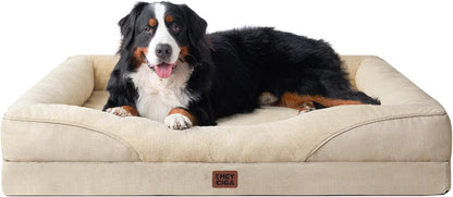 EHEYCIGA Memory Foam XXL Dog Bed for XLarge Sized, Extra Large Orthopedic Dog Sofa with Sides and