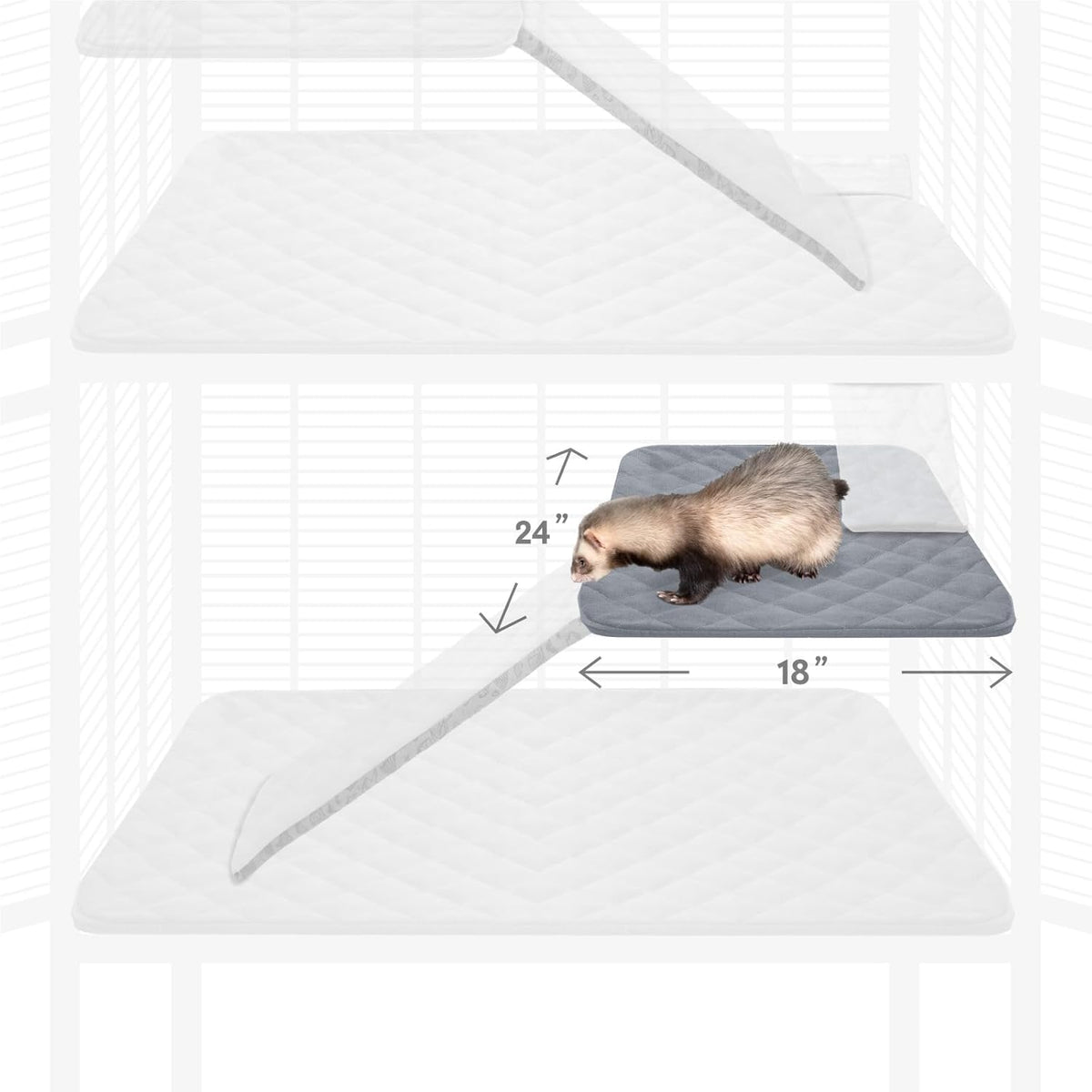 Paw Inspired Fitted Fleece Liner for Ferret Nation, Critter Nation Cage for Ferrets, Rats