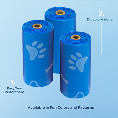 Best Pet Supplies Dog Poop Bags (240 Bags) for Waste Refuse Cleanup, Doggy Roll Replacements for