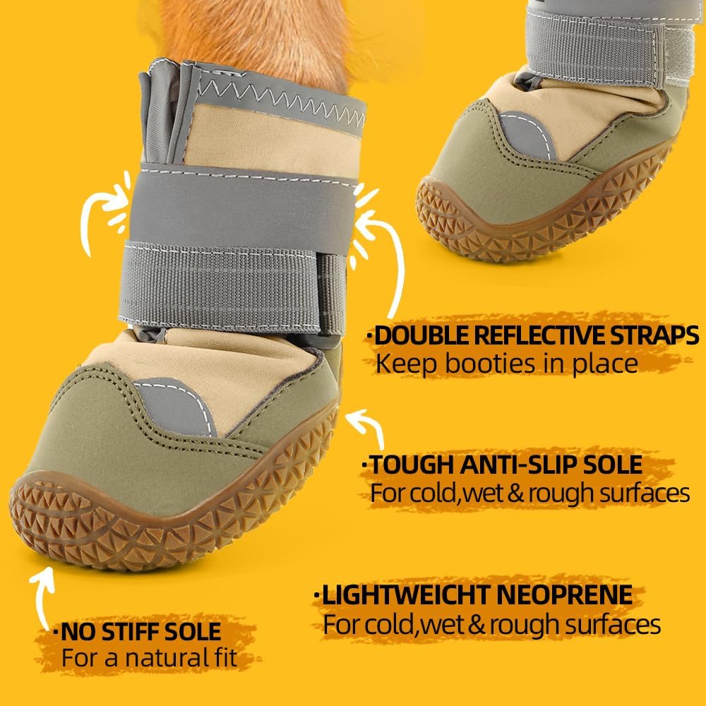 Dog Shoes for Large Dogs, Medium Dog Boots & Paw Protectors for Hardwood Floors, Outdoor Dog