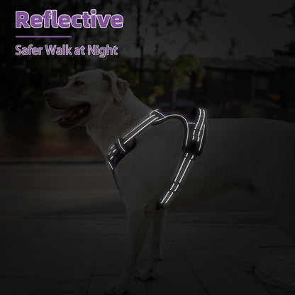 PUPTECK No Pull Dog Harness for Large, Adjustable Reflective Dog Harness with Handle Easy Control
