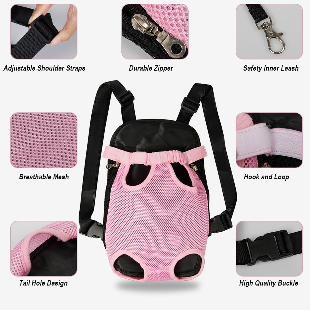 FEimaX Dog Carrier Backpack Pet Legs Out Front Cat Travel Bag, Adjustable Puppy Backpacks Carriers