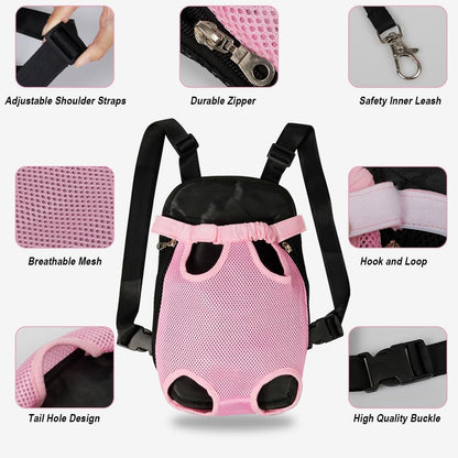 FEimaX Dog Carrier Backpack Pet Legs Out Front Cat Travel Bag, Adjustable Puppy Backpacks Carriers