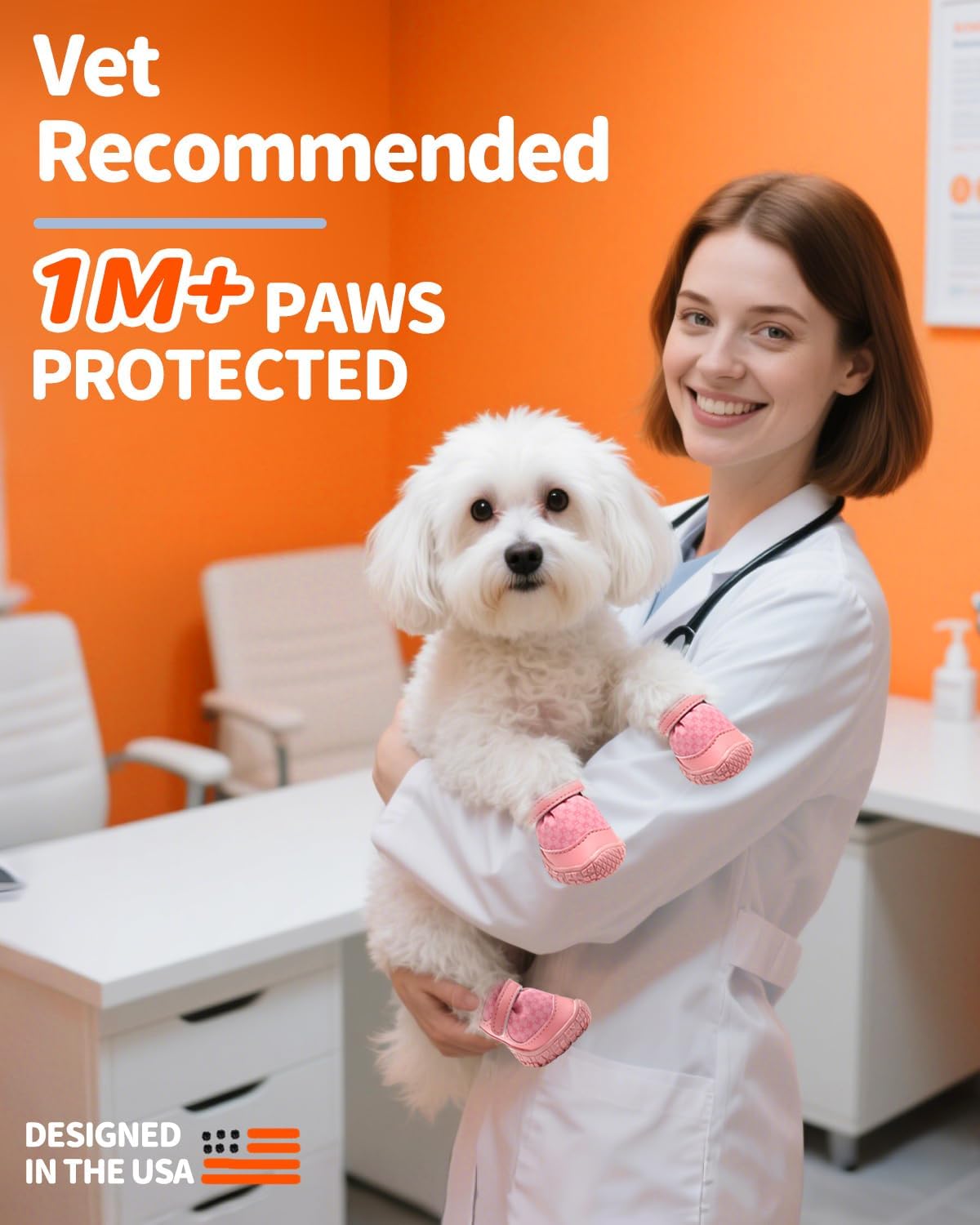 Dog Shoes for Small Dogs, Double Binding Straps Puppy Boots & Paw Protectors for Summer Hot