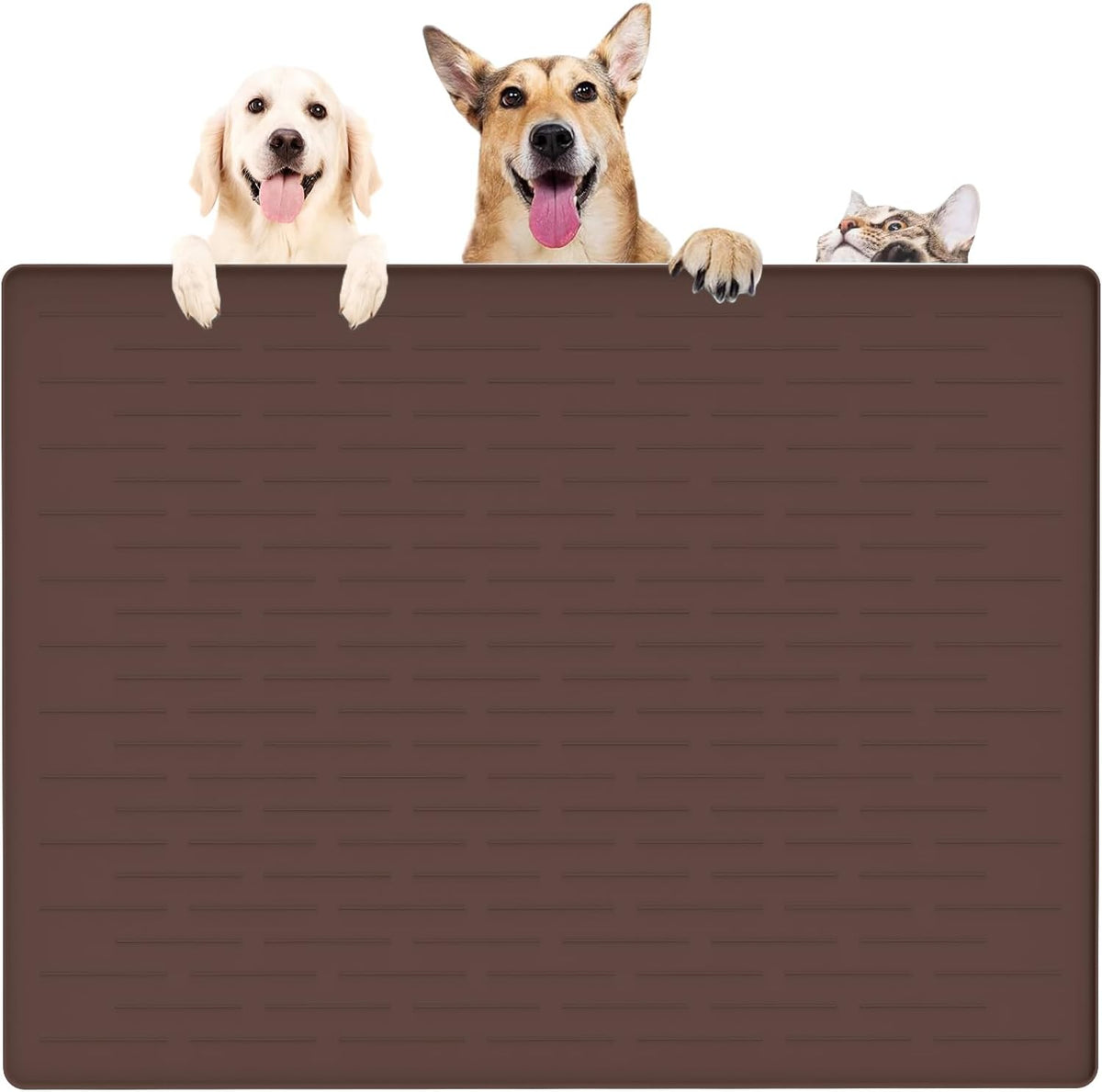 39.4"x29.5" Largest Pet Food Mat, Silicone Dog Mats for Food and Water, Nonslip Pet Feeding Mats