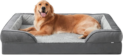 INVENHO Orthopedic Dog Beds Large Sized, XL Washable Dog Sofa with Egg-Crate Foam, Waterproof