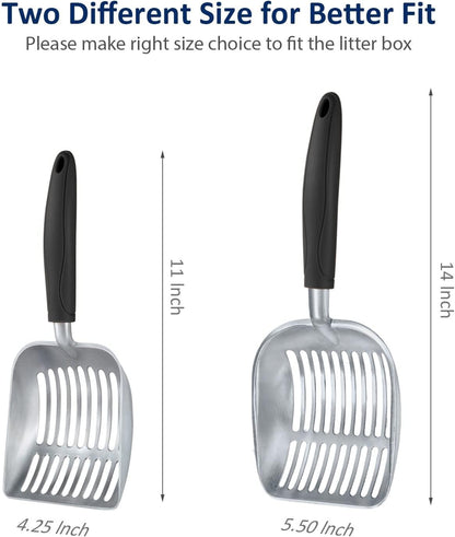 WePet Cat Litter Scoop, Aluminum Alloy Sifter, Kitty Metal Scooper, Deep Shovel, Long Handle, Poop