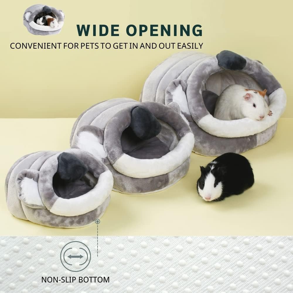 JanYoo Warm Bunny Bed for Rabbits Outdoor Cage Hideout Hut Tent Cave Tunnel Cute House Cotton