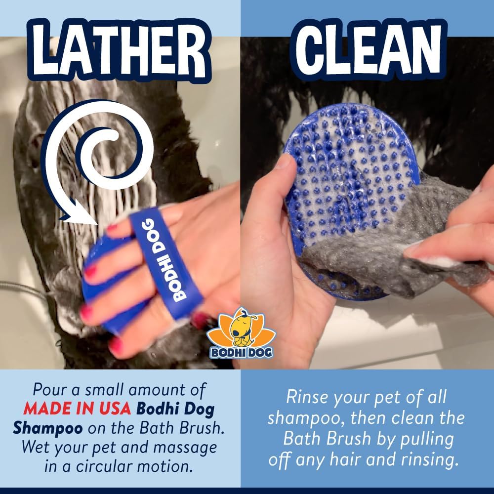 Bodhi Dog Shampoo Brush - Pet Grooming & Bath Supplies for Dogs and Cats - Bath Brush for Long &