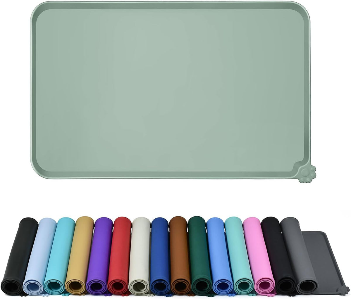 Waterproof Pet Feeding Mat with High Raised Edges, Heavier and Thicker Placemats for Cat Dog Water