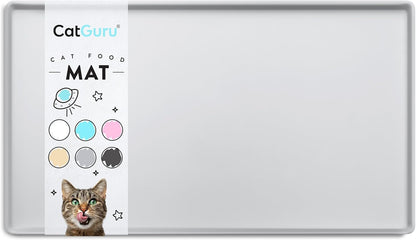 CatGuru Cat Food Mat, Small & Large Pet Feedingd Mat, 100% Waterproof Cat Mats for Food and Water
