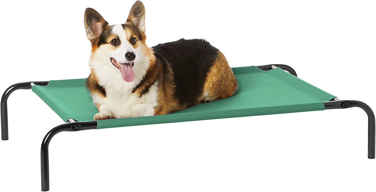 Amazon Basics Cooling Breathable Elevated Dog Bed with Metal Frame for Medium Dogs, 43 x 26 x 7.5