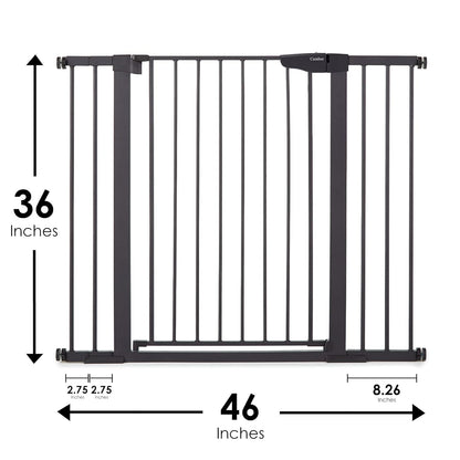Cumbor 36" Extra Tall Baby Gate for Dogs and Kids with Wide 2-Way Door, 29.7"- 46" Width, and Auto