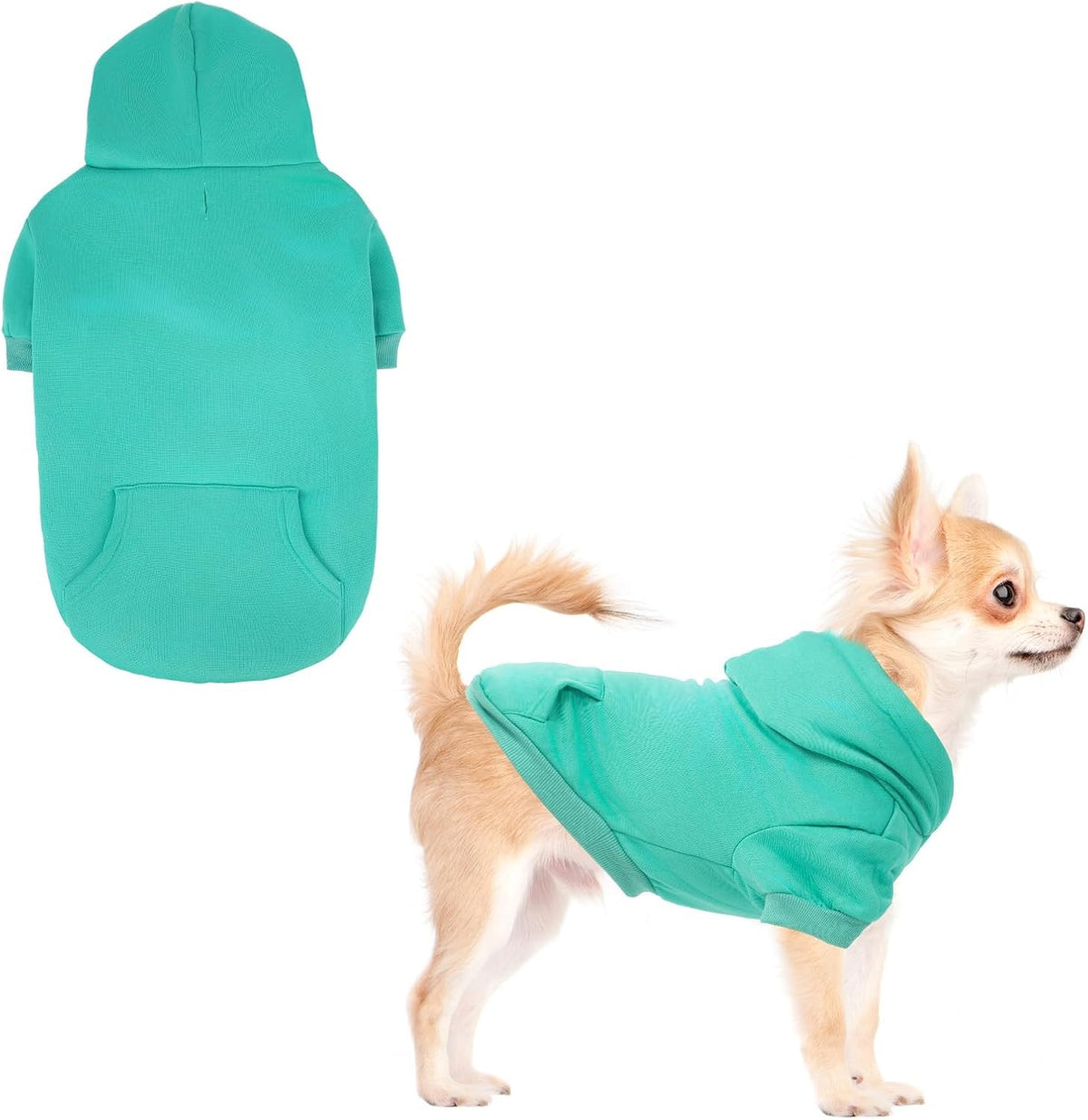 KOOLTAIL Basic Dog Hoodie - Soft and Warm Dog Hoodie Sweater with Leash Hole and Pocket, Dog Winter