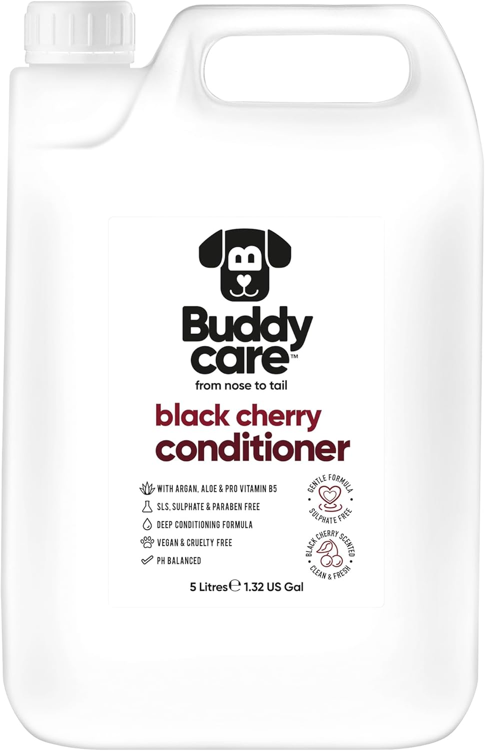 Black Cherry Dog Conditioner (169.07oz) Made with Aloe Vera, Argan Oil & Pro Vitamin B5 | Detangle