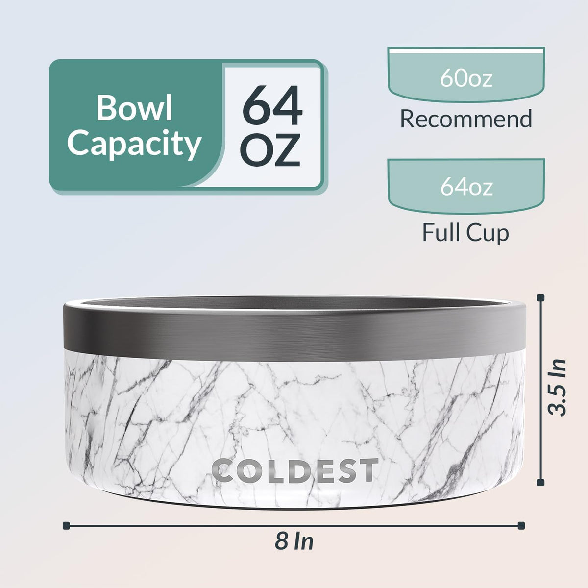 Coldest Dog Bowl - Anti Rust Metal, Non Slip, 3 Layers Insulated Stainless Steel Dog Bowls - Spill