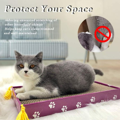 PEEKAB Cat Scratcher Cardboard Wide Scratching Board Reversible Corrugate Cat Scratch Pad with Box
