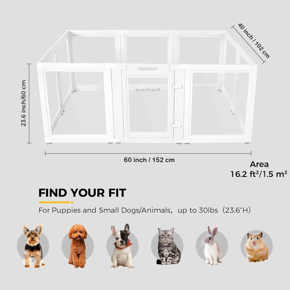 Clear Acrylic Plastic Dog Playpen - Clear Dog Play Pen - Easy Assemble Acrylic Dog Playpen - Puppy