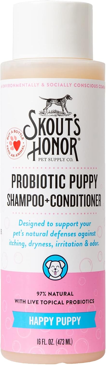 Skout's Honor Probiotic Dog Shampoo & Conditioner with Avocado Oil & Omega-3s, 97% Natural, Paraben
