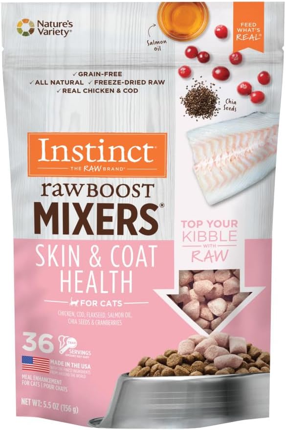 Instinct Raw Boost Mixers, Freeze Dried Cat Food Toppers with Functional Ingredients, Grain Free
