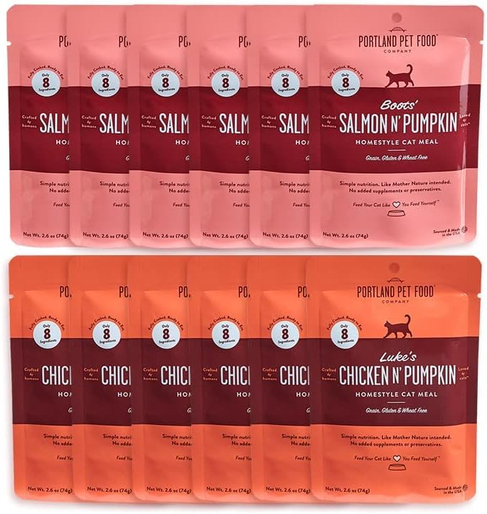 Human-Grade Mixed Variety Pack Wet Cat Food Pouch — Moist, Soft Cat Food Mixer, Topper, and