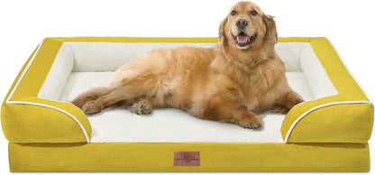 Comfort Expression Orthopedic XL Dog Beds, Waterproof Extra Large Dog Bed with Bolster, Washable