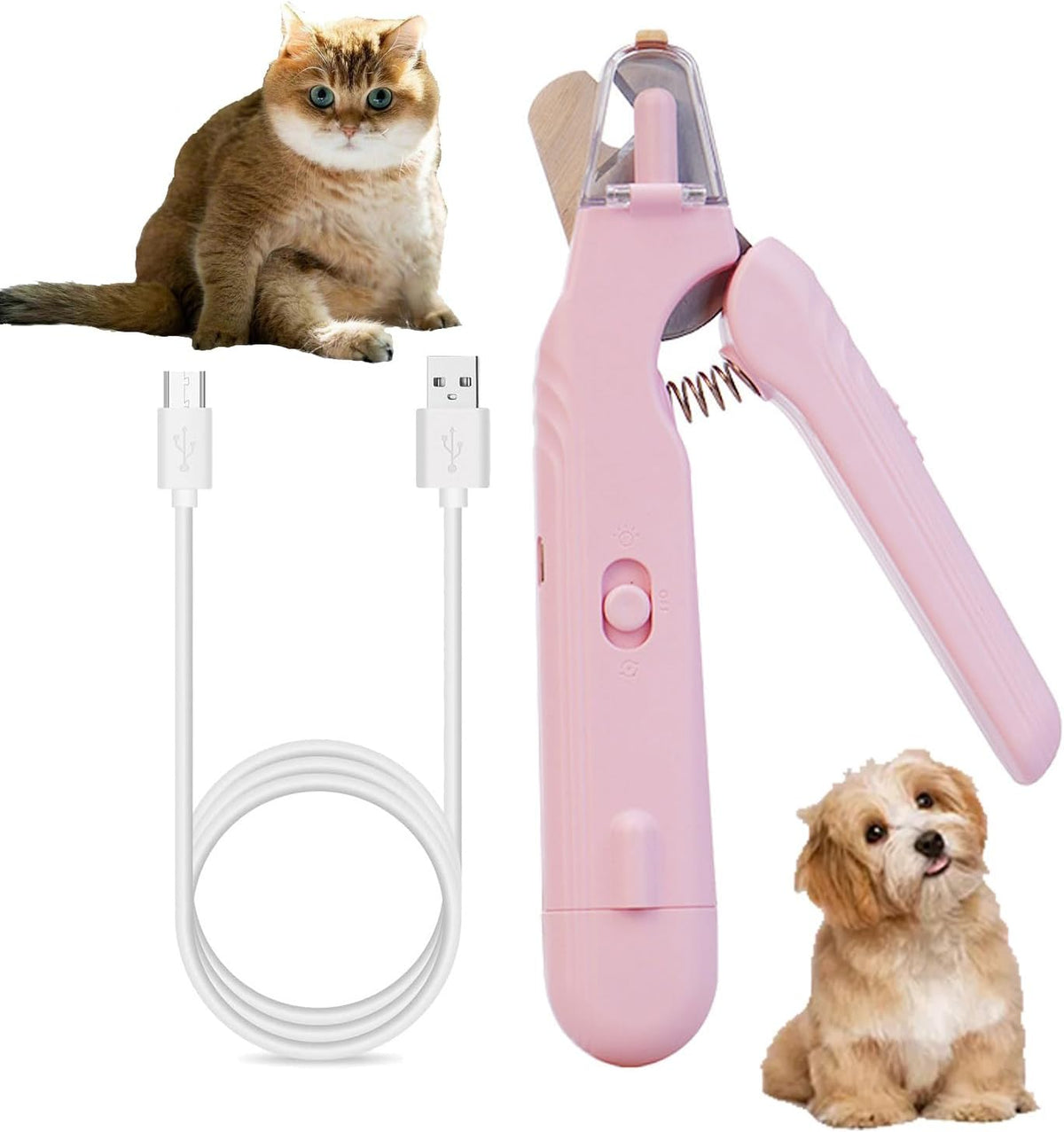 2 In 1 Pet Nail Clipper and Grinder, Professional Electric Rechargeable Pet Nail Fast Trimmer