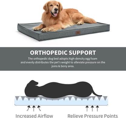 Orthopedic Dog Bed for Large Dogs, Big Waterproof Dog Bed Washable Pet Bed for Large Sized Dogs