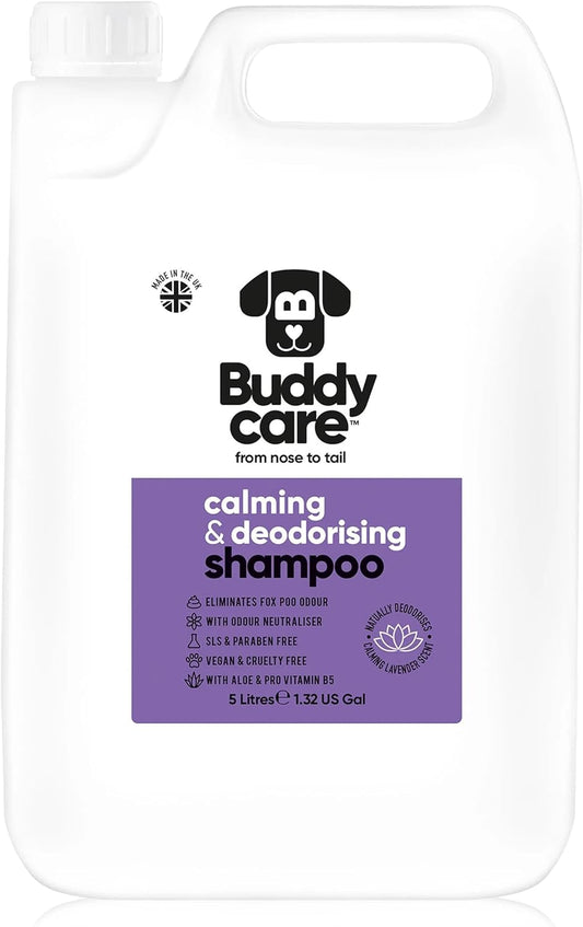 Calming & Deodorising Dog Shampoo by Buddycare | Lavender Scented | with Aloe Vera and Pro Vitamin