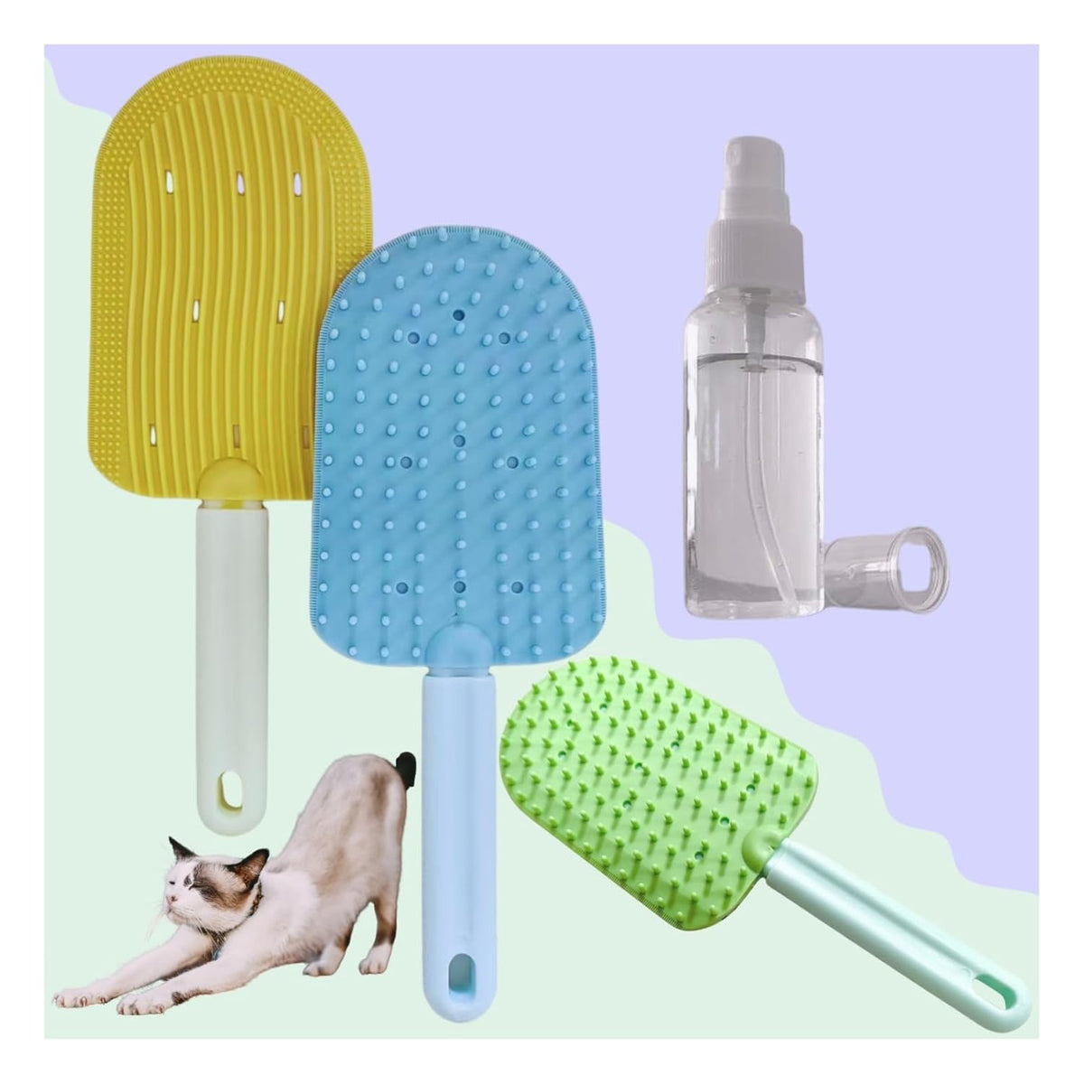 Cat Brush for Shedding,Cat Brushes for Indoor cats,Soft Comb, Short or Long Haired Cats,Pet