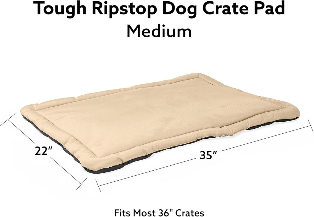 K9 Ballistics Tough Ripstop Dog Crate Pad - Durable & Machine Washable with Non-Skid Bottom and