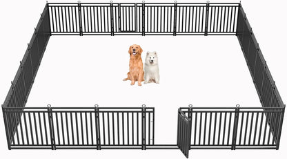 Dog Fence Outdoor Indoor, 32" Inch Height 24 Panels Dog Playpen for Large/Medium/Small Dogs Metal